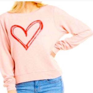 NWT Wildfox Sketchy heart pullover sz med